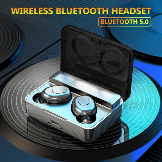 IPX7 Wasserdichter TWS Bluetooth 5.0 Mini Wireless Stereo Musik Ohrhoerer Ohrhoerer Schwarz