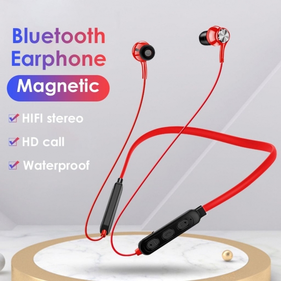 G03 Wireless Bluetooth Magnetische Adsorption Stereo Kopfhoerer Nackenbuegel Ohrhoerer Schwarz