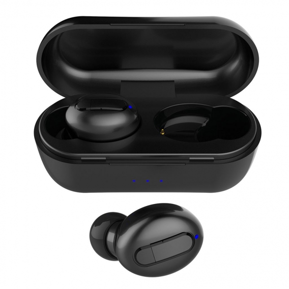 V1 TWS Bluetooth 5.0 Drahtloser Freisprech-Kopfhoerer Sport Stereo Musik Headset Schwarz