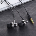 3,5 mm Bass Stereo In-Ear Kopfhörer Kopfhörer Headset für iPhone Samsung-(Schwarz)