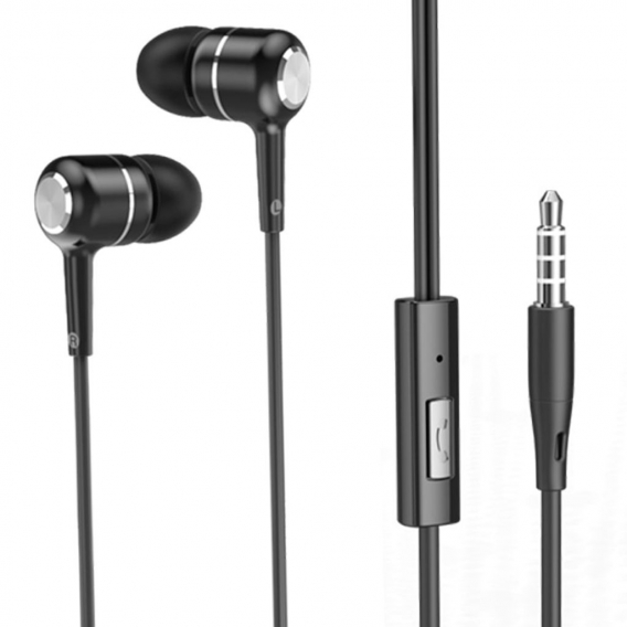 Pyzl Universelle 3,5-mm-In-Ear-Ohrhörer mit Kabel / Metall-Bass-HIFI-Ohrhörer mit Mikrofon für Mobiltelefone