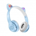 AcserGery Kabellose Kopfhörer Katzenohr mit Mikrofon Bluetooth Cool Glow Light Stereo Bass Helme Kinder Gamer Girl Geschenk PC P