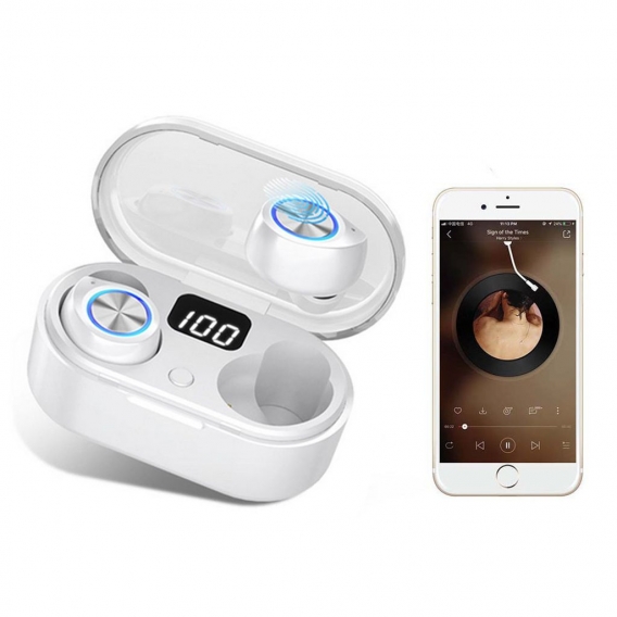 Echte kabellose Ohrhörer Bluetooth-Kopfhörer Touch-Steuerung mit kabellosem Ladekoffer Stereo-Ohrhörer In-Ear-Kopfhörer mit inte