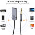 Bluetooth Adapter Aux, USB Bluetooth 5.0 Empfänger für Musik-Streaming und Freisprechen für Car Home Stereo mit 3,5-mm-Aux-Ansch