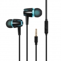 Kopfhörer universal kabelgebundene Steuerung Tuning-Anruf Hören von Songs In-Ear-Kopfhörer schwarz und blau