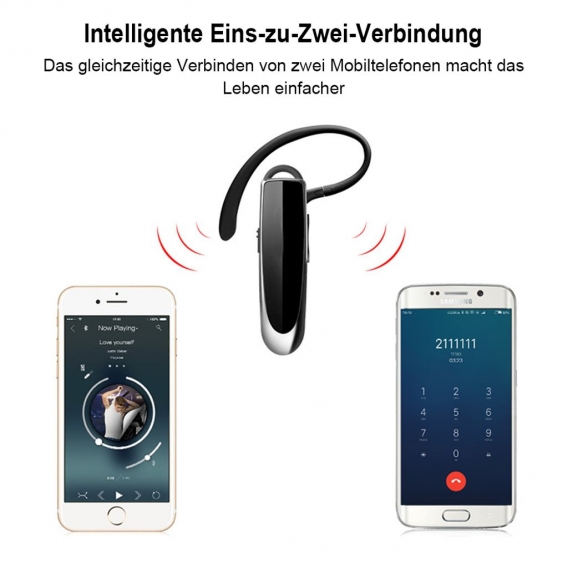 Bluetooth Headset Wireless Freispruch Telefon 5.0 Bluetooth-Headset mit Mikrofon für iPhone Samsung Huawei mit 30 Tage Standby S