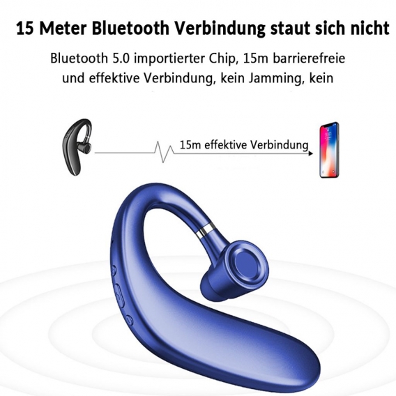 Bluetooth Headset V5.0 Bluetooth Ohrhörer drahtloser Business Kopfhörer zur Geräuschreduzierung