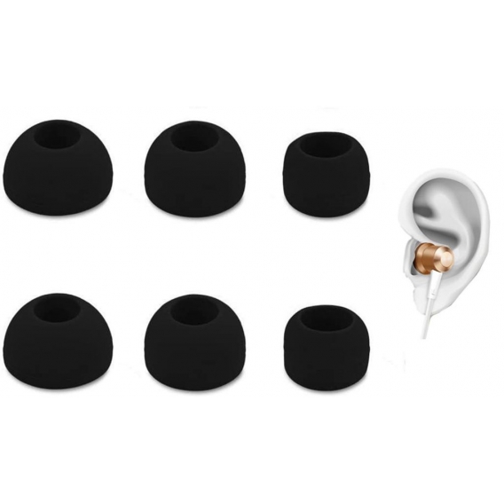 3er-Pack Universal Ohrhörer-Polster In-Ear - Silikon - Schwarz