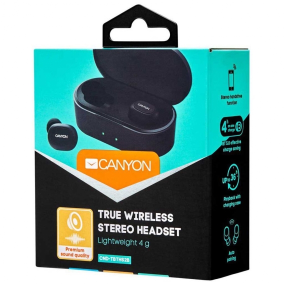 Canyon Earbud Headphones With Microphone Black One Size