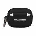 Karl Lagerfeld Silikon Cover für Apple AirPods Pro Schwarz Schutzhülle Tasche Case Etui Zubehör