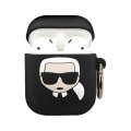 Karl Lagerfeld Silikon Cover für Apple AirPods Schwarz Schutzhülle Tasche Case Etui Zubehör