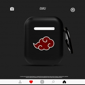 More about AirPods Hülle Schutzhülle Naruto Akatsuki Logo kompatibel mit Apple AirPods 1/2 Airpod 1/2 Silikonhülle Karabinerhaken
