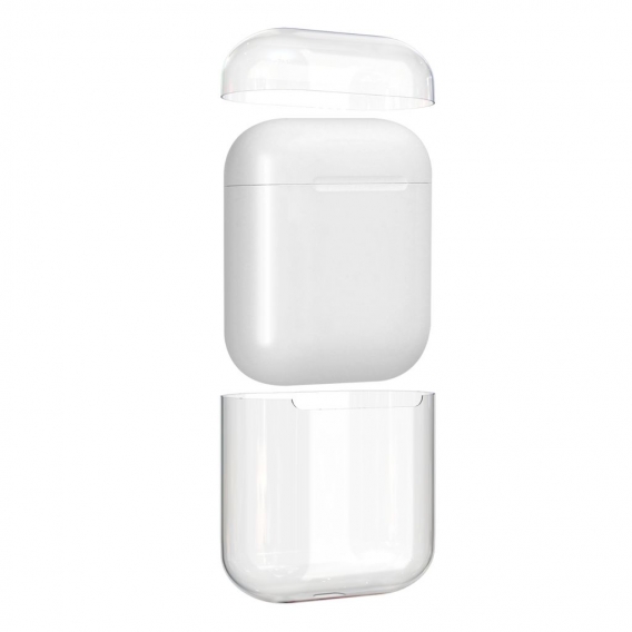 kwmobile Hülle kompatibel mit Apple AirPods - Hardcover Schutzhülle Etui Case Cover Kopfhörer - Transparent
