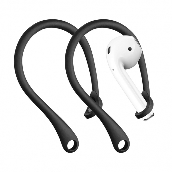 kwmobile 2 Ohrhalter kompatibel mit Apple Airpods 1 / 2 / Pro / 3 - Ohrbügel Ohrhaken aus Silikon Schwarz