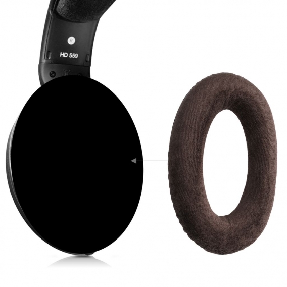 kwmobile 2x Ohrpolster kompatibel mit Sennheiser HD 559 / 569 / 599 Kopfhörer - Velours Ersatz Ohr Polster Overear Headphones