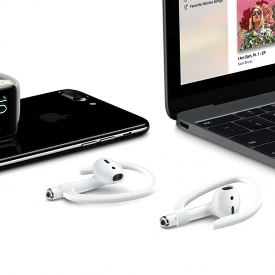 1 Paar AirPods Ohrhaken Silikon-Ohrstöcke Hüllen Earhooks Anti-Rutsch Eartips Halter Zubehör Kompatibel mit Apple AirPods 1&2 / 