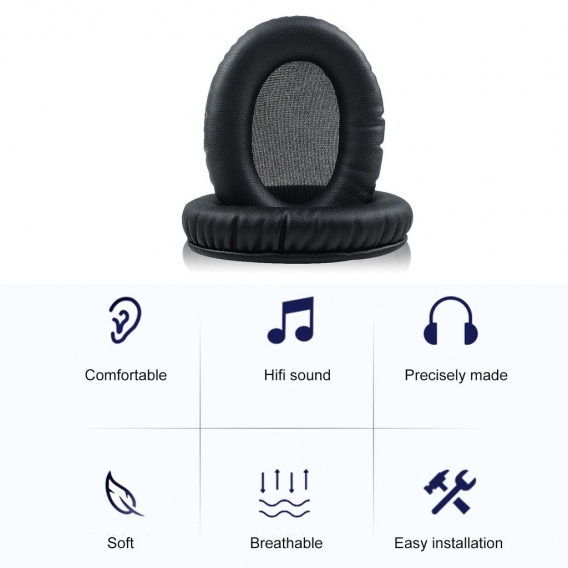 1 Paar schwarze Ohrpolster Ersatzschaum-Ohrpolster Kissen Kompatibel mit Kingston Cloud Flight / Stinger Headphone Headset