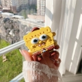 Anime SpongeBob SquarePants Hülle Cute SpongeBob Schutzhülle für Apple AirPods 3 Case Mit Karabinerhaken Geschenk