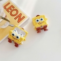 Anime SpongeBob SquarePants Hülle Cute SpongeBob Schutzhülle für Apple AirPods 1/2 Case Mit Karabinerhaken Geschenk