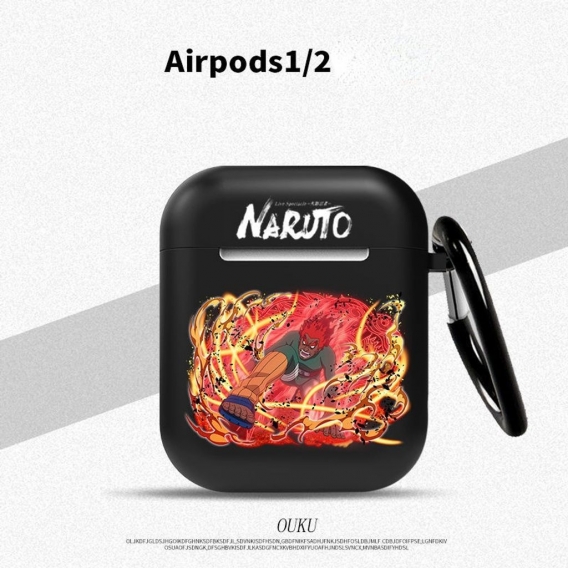 AirPods Hülle Schutzhülle Naruto Might Guy kompatibel mit Apple AirPods 1/2 Airpod 1/2 Silikonhülle Karabinerhaken