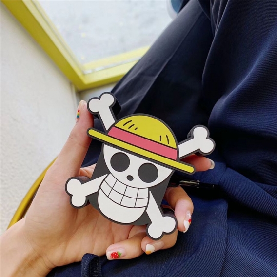 3D Anime One Piece Luffy Straw Hat Pirates Anti-fall Hülle Schutzhülle für Apple AirPods 1/2 Case Geschenk
