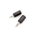 vhbw 2x Klinke Stereo-Adapter von 3,5 mm / 2,5 mm Buchse auf 3,5 mm / 2,5 mm Klinkenstecker für Headsets, Mikrofone, Kopfhörer -
