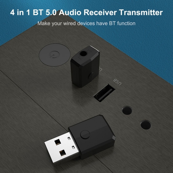 ZF-169S USB Bluetooth 5.0 Audioempf?nger Sender Drahtloser Musik-Dongle-Adapter 3,5-mm-AUX-Buchse fš¹r Auto-TV-PC-Lautsprecher K