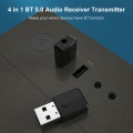 ZF-169S USB Bluetooth 5.0 Audioempf?nger Sender Drahtloser Musik-Dongle-Adapter 3,5-mm-AUX-Buchse fš¹r Auto-TV-PC-Lautsprecher K