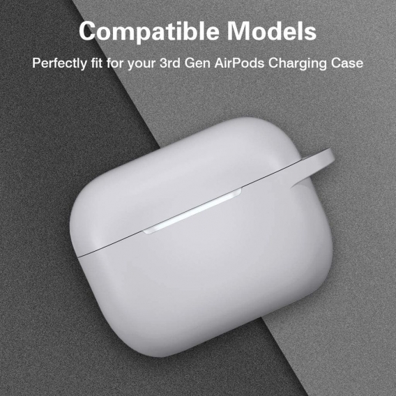 AirPods Pro Hülle - Stoßfeste Silikon AirPods Pro Case Schutzhülle [Front-LED Sichtbar] mit Karabiner Kompatibel mit Apple AirPo