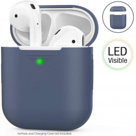 More about AirPods Hülle Silikon AirPods Case [Front-LED Sichtbar] Kompatibel mit Apple AirPods 2 & 1 (2019) (Ohne Karabiner, Navy Blau)