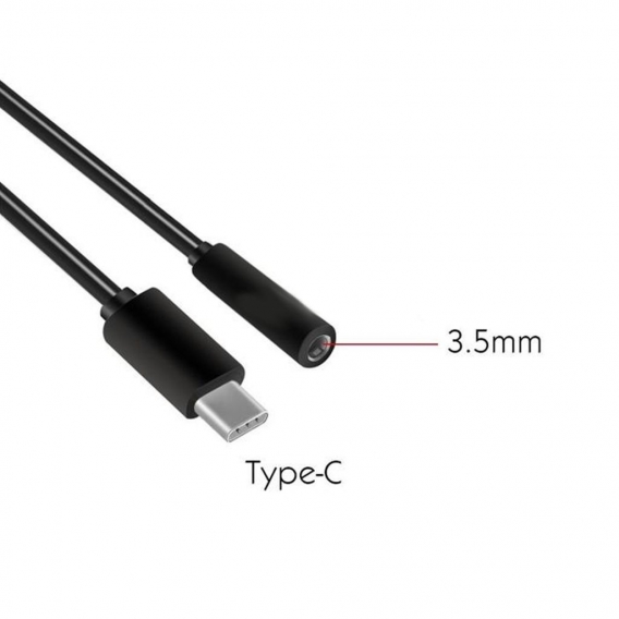USB 3.1 Typ-C Headset Klinke SCHWARZ Buchse Kopfhörer Adapter Kabel für Cubot Note Plus