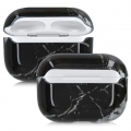 kwmobile Hülle kompatibel mit Apple AirPods Pro - Hardcase Schutzhülle Etui Case Cover Kopfhörer Marmor Schwarz Weiß