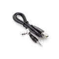 vhbw Aux-Ladekabel USB auf Klinke - USB-Aux-Ladekabel kompatibel mit Harman Kardon BT und weitere Kopfhörer mit Ladebuchse