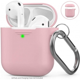 More about AirPods Hülle Silikon AirPods Case [Front-LED Sichtbar] Kompatibel mit Apple AirPods 2 & 1 (2019) (Ohne Karabiner, Rosa)