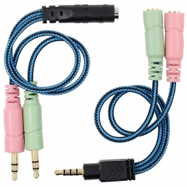More about 3,5 mm Klinke-Kabel-Adapter-Kit, Mutual Convertors für PC-Headset und Smartphone, Kopfhörer Tablet, mit Kopfhörer/Mikrofon-Funkt