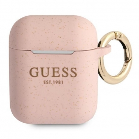 More about Guess AirPods Case Box aus Silikon im Design Glitter pink für AirPods 1 und 2