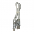 H-basics Ladekabel iPhone 1 m Nylon mit Licht - Anti bruch Kabel kompatibel mit iPhone, iPad Air, Airpods, Farbe:weiß