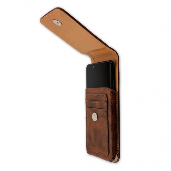 caseroxx Outdoor Handy Tasche passend für Sharp Aquos R mit drehbarem Gürtelclip in braun