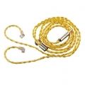 Upgrade-Kabel versilbertes Audiokabel 2 Pin 0,75 mm Stecker Kopfhörer Kopfhörer für Qkz Farbe Gelb