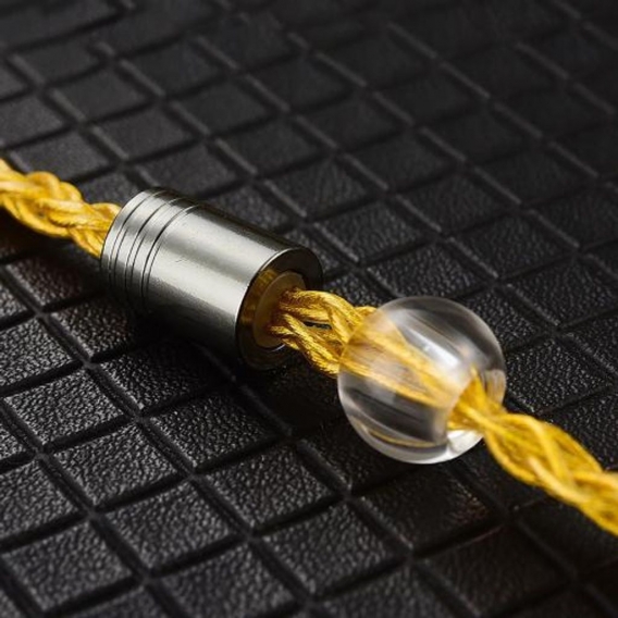 Upgrade-Kabel versilbertes Audiokabel 2 Pin 0,75 mm Stecker Kopfhörer Kopfhörer für Qkz Farbe Gelb