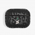 Suritt Airpods Pro lederhülle schwarz mit mit leopardenmuster - Leo - Tasche kompatibel mit Apple kopfhörern
