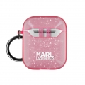 Karl Lagerfeld KLA2UCHGP AirPods Hülle rosa / rosa Glitzer Choupette