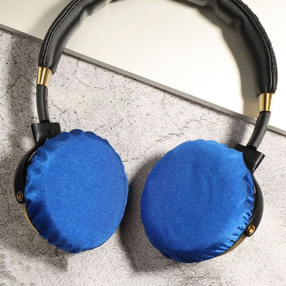 Staubdichtes Kissen Runde Form Elastisch Enges Design Kopfhörer Abnehmbare Kopfhörerabdeckung Für Büros -L