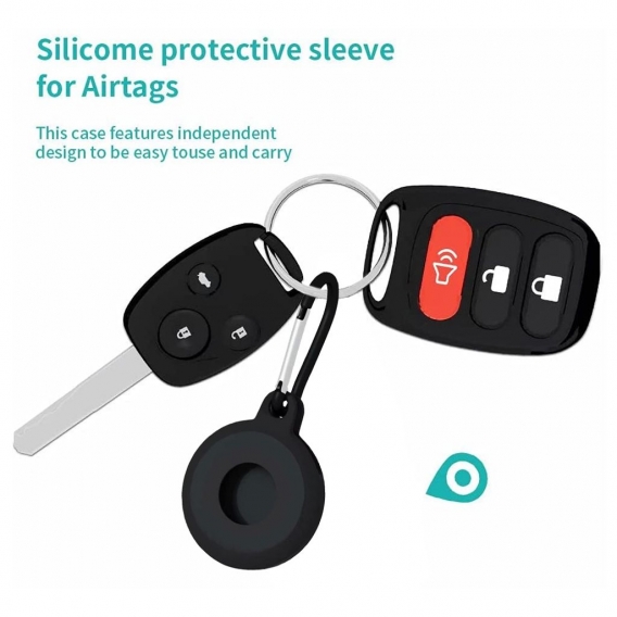 3 Stück Silikon Schutzhülle Kompatibel mit Apple Air Tag Schlüsselanhänger, Anti-Verlorene Scratch und Herbst wasserdichte mit K