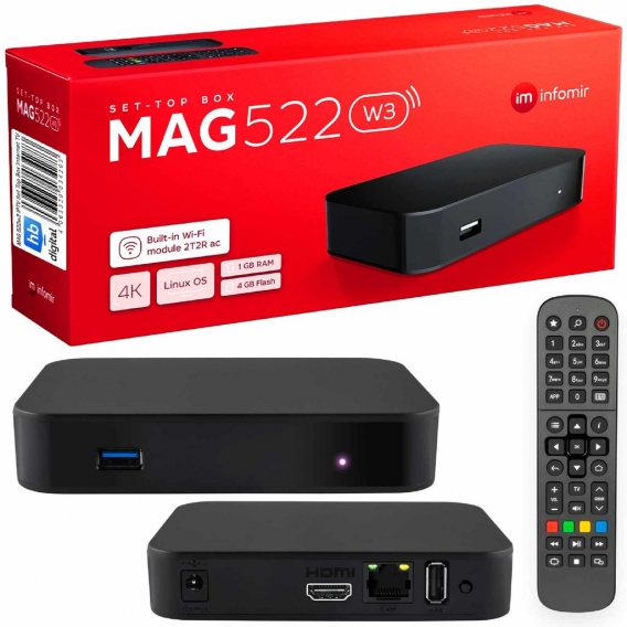 MAG 522w3 IPTV Set Top Box Internet TV ( 2 Version )