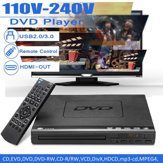 1080P HD DVD Player Fernbedienung Automatisch CD Spieler USB HDMI MP3 Video Haus
