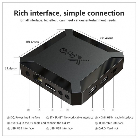 4K Android 10.0 Smart-TV Streamingbox 2 GB + 16 GB Mediaplayer