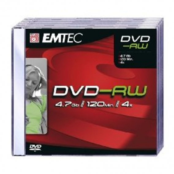 Emtec DVD-RW 4.7GB 5er Pack DVD-RW, 4,7 GB, 120 min