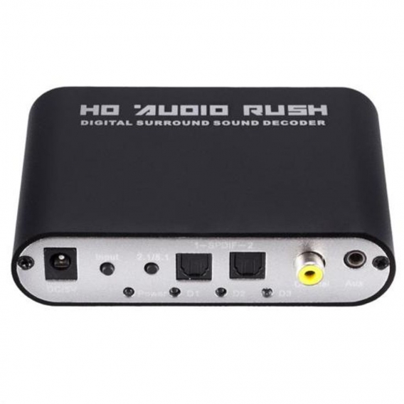 Digitaler 5.1-Audio-Decoder-Konverter, HD-Player, digital optisch, für PS3  HD, TV-PC-Stereoeingang, koaxiales Notebook, Schule,