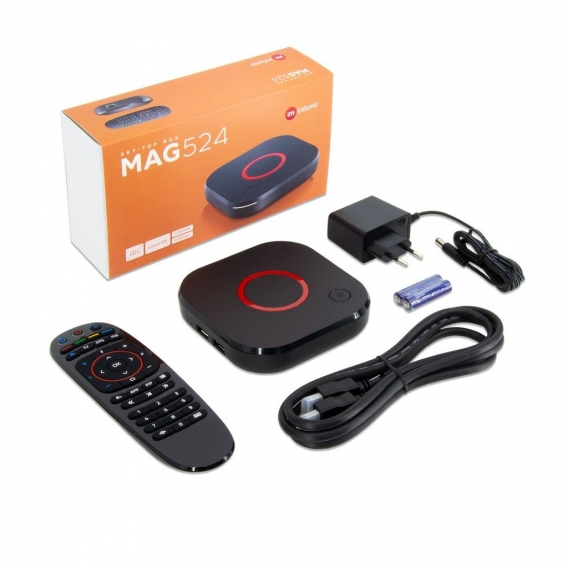 MAG 524 IPTV Receiver Internet LAN 4K UHD Linux Set IP HEVC H.265 TV IP Box